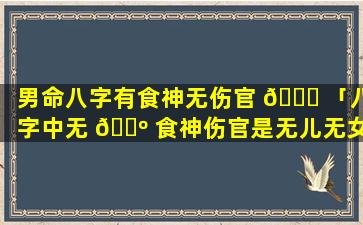 男命八字有食神无伤官 🐅 「八字中无 🌺 食神伤官是无儿无女吗」